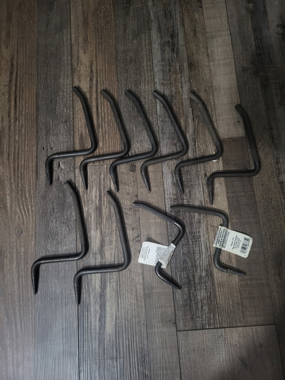 Dark Bronze Metal Screw In Pegs Used For Tree Stands Hooks - Set of 10